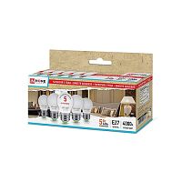 Набор лампа светодиодная InHome Eco G45 Шар FR Е27 220В 5Вт 375Лм 4000К 45х76мм картинка 